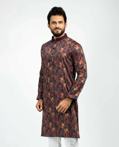 Men’s Digital Print Cotton Panjabi